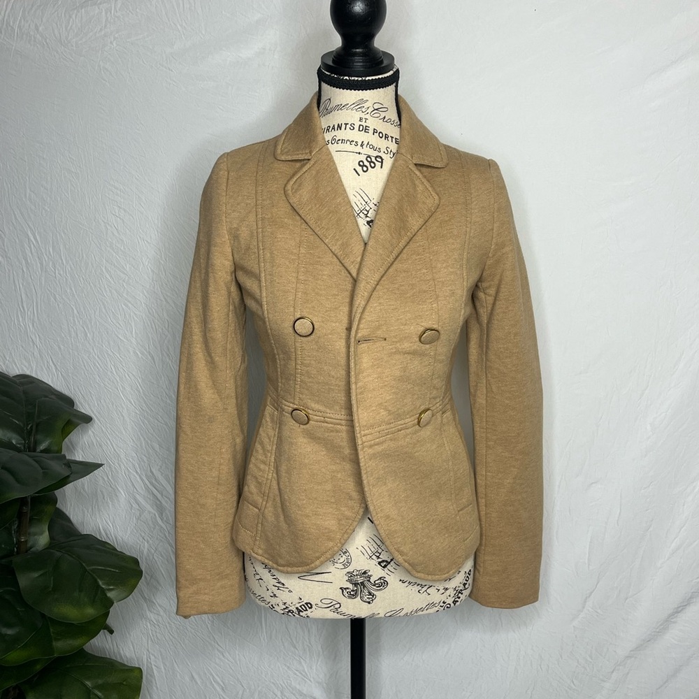 Tan Double Breasted Peacoat